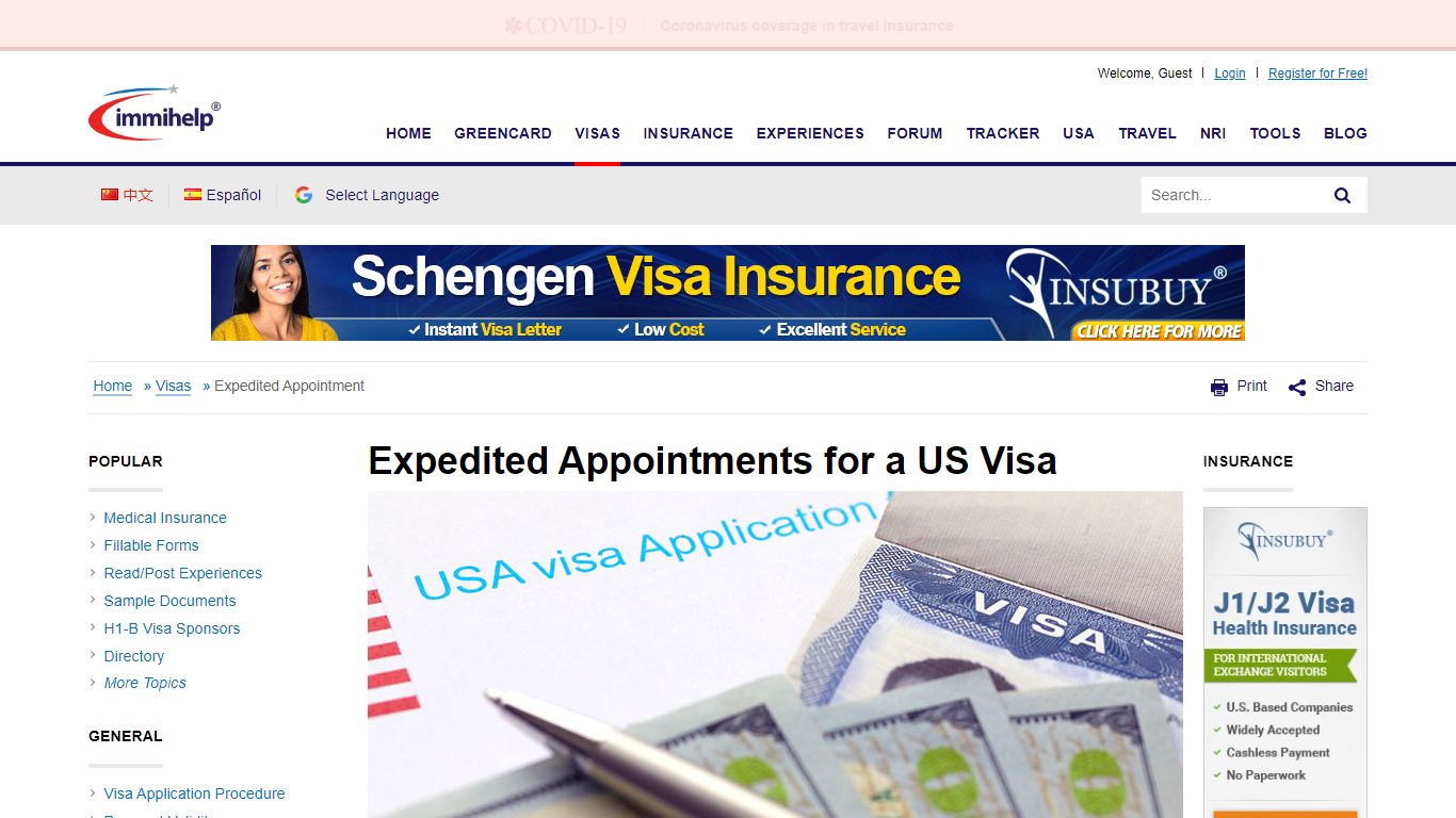 Expedited Appointments for a US Visa - Immihelp