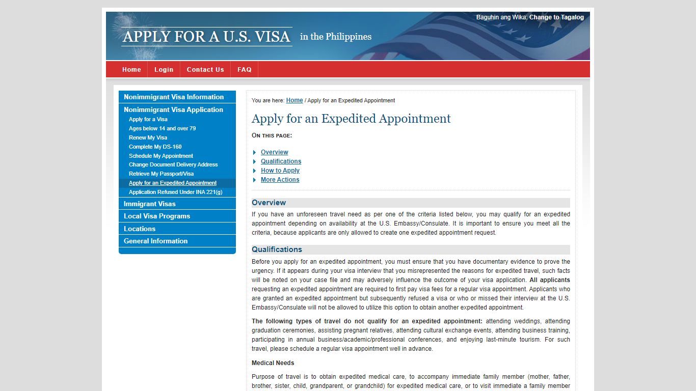 Apply for a U.S. Visa | Apply for an Expedited Appointment ...